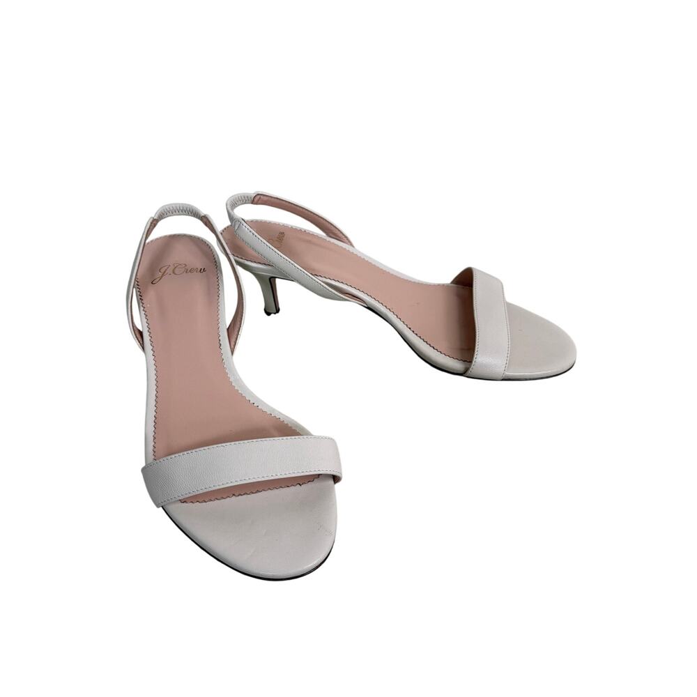 J.Crew Made in Italy Nude Leather Slingback Sandals Heels Size 7.5